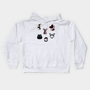 Goth Kawaii Plushies Sticker Pack Kids Hoodie